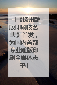 《扬州雕版印刷技艺志》首发，为国内首部专业雕版印刷全媒体志书