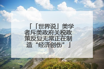 「世界说」美学者斥美政府关税政策反复无常正在制造“经济创伤”