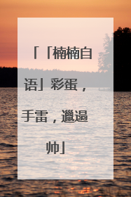 「楠楠自语」彩蛋，手雷，邋遢帅