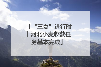 “三夏”进行时丨河北小麦收获任务基本完成