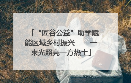 “匠谷公益”助学赋能区域乡村振兴——一束光照亮一方热土