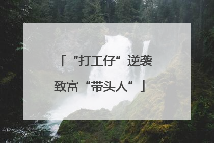 “打工仔”逆袭致富“带头人”