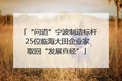 “问道”宁波制造标杆 25位临海大田企业家取回“发展真经”