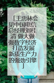 王忠林会见中国电信总经理刘桂清 做大做强数字经济 打造发展新质生产力的强劲引擎