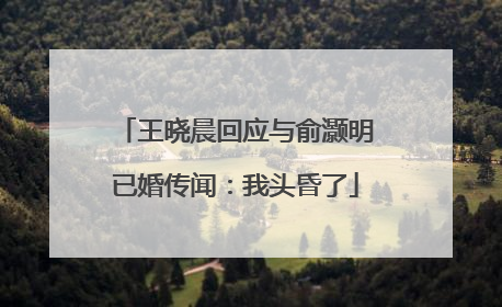 王晓晨回应与俞灏明已婚传闻：我头昏了