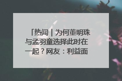 热闻｜为何董明珠与孟羽童选择此时在一起？网友：利益面前啥都能和解
