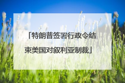 特朗普签署行政令结束美国对叙利亚制裁