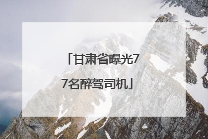 甘肃省曝光77名醉驾司机