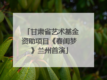 甘肃省艺术基金资助项目《春闺梦》兰州首演