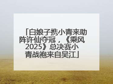 白娘子携小青来助阵许仙夺冠，《乘风2025》总决赛小青战袍来自吴江