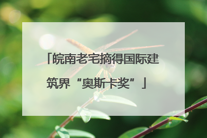 皖南老宅摘得国际建筑界“奥斯卡奖”