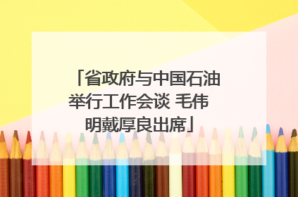 省政府与中国石油举行工作会谈 毛伟明戴厚良出席
