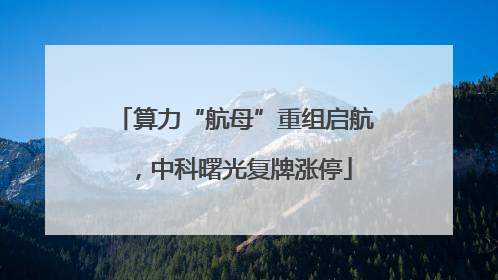 算力“航母”重组启航，中科曙光复牌涨停