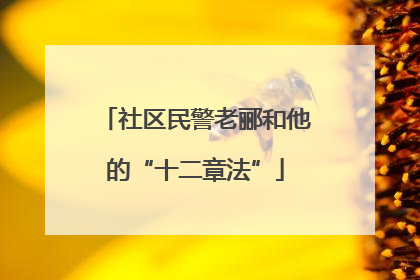 社区民警老郦和他的“十二章法”