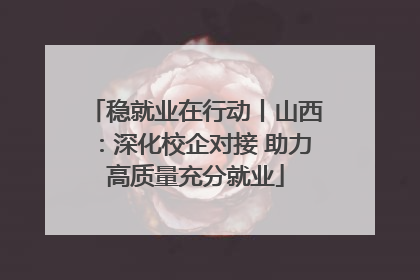 稳就业在行动丨山西：深化校企对接 助力高质量充分就业