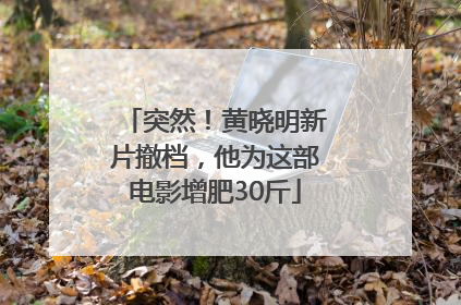 突然！黄晓明新片撤档，他为这部电影增肥30斤
