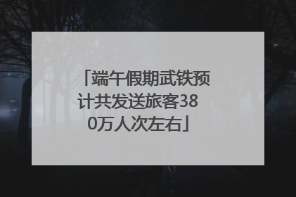 端午假期武铁预计共发送旅客380万人次左右