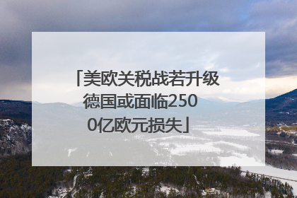 美欧关税战若升级 德国或面临2500亿欧元损失