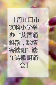 丹江口市实验小学举办“艾香诵雅韵，粽情寄端阳”端午诗歌朗诵会
