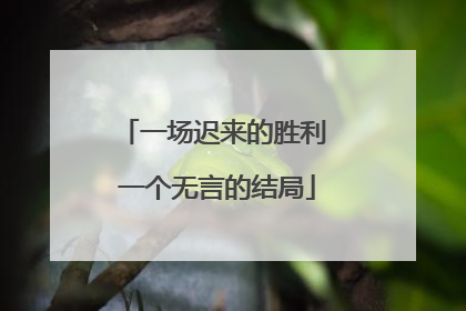 一场迟来的胜利 一个无言的结局