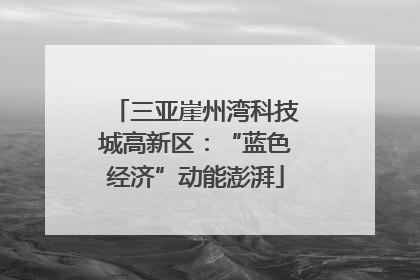 三亚崖州湾科技城高新区：“蓝色经济”动能澎湃