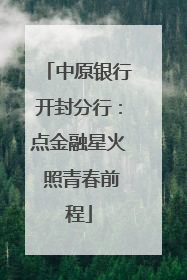 中原银行开封分行：点金融星火 照青春前程