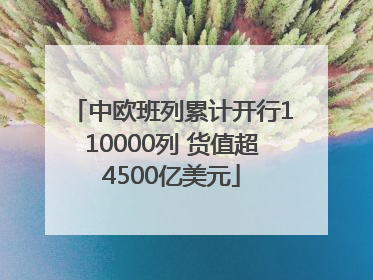 中欧班列累计开行110000列 货值超4500亿美元