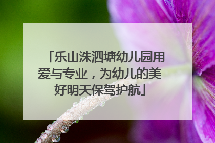 乐山洙泗塘幼儿园用爱与专业，为幼儿的美好明天保驾护航