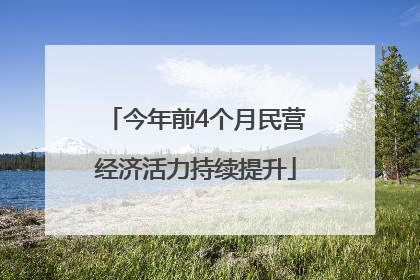 今年前4个月民营经济活力持续提升