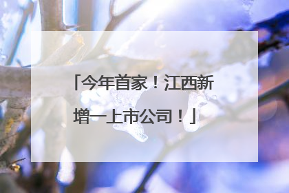 今年首家！江西新增一上市公司！