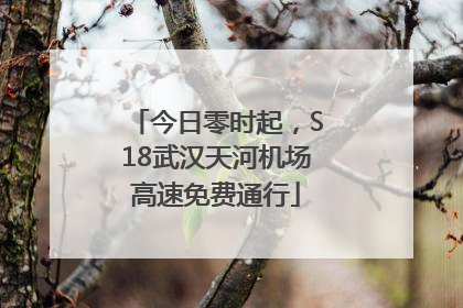 今日零时起，S18武汉天河机场高速免费通行