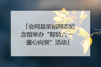 会同县粟裕同志纪念馆举办“粽情六一·童心向党”活动