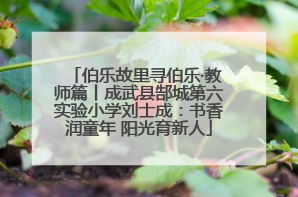 伯乐故里寻伯乐·教师篇丨成武县郜城第六实验小学刘士成：书香润童年 阳光育新人