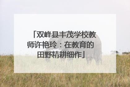 双峰县丰茂学校教师许艳玲：在教育的田野精耕细作