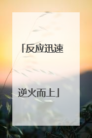 反应迅速 逆火而上