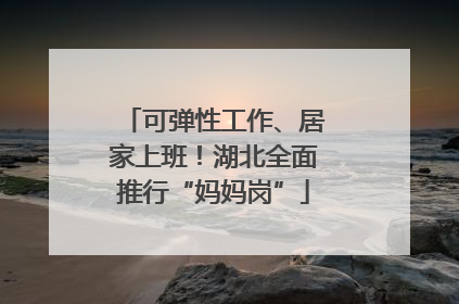 可弹性工作、居家上班！湖北全面推行“妈妈岗”