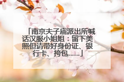 南京夫子庙派出所喊话汉服小姐姐：留下美照但请带好身份证、银行卡、挎包……