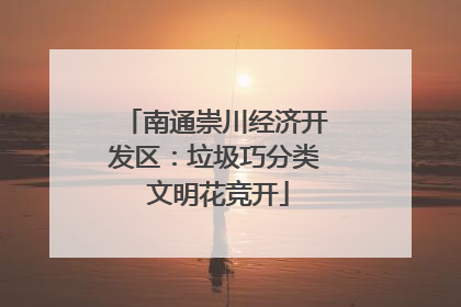 南通崇川经济开发区：垃圾巧分类 文明花竞开