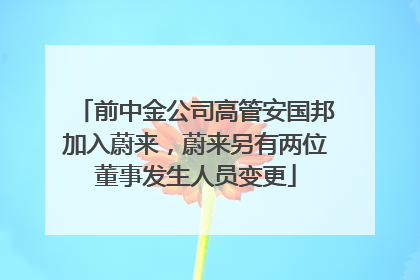 前中金公司高管安国邦加入蔚来，蔚来另有两位董事发生人员变更