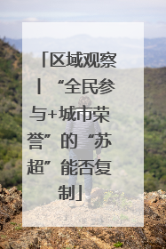 区域观察丨“全民参与+城市荣誉”的“苏超”能否复制