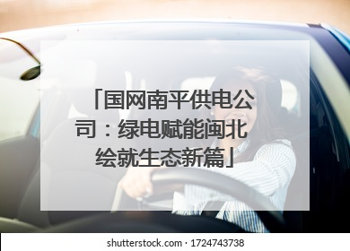 国网南平供电公司：绿电赋能闽北 绘就生态新篇