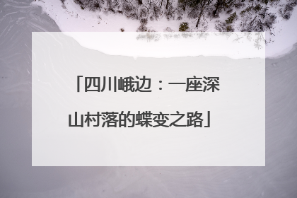 四川峨边：一座深山村落的蝶变之路