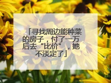寻找周边能种菜的房子，付了一万后去“比价”，她不淡定了