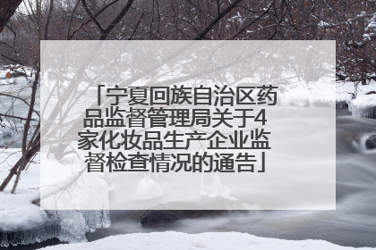 宁夏回族自治区药品监督管理局关于4家化妆品生产企业监督检查情况的通告