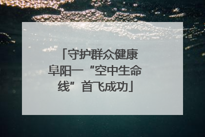 守护群众健康 阜阳一“空中生命线”首飞成功