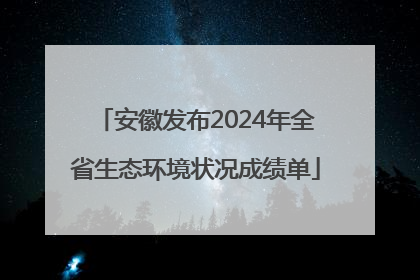 安徽发布2024年全省生态环境状况成绩单