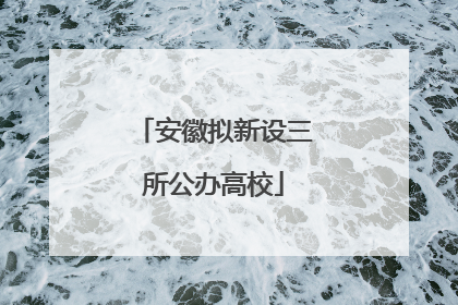 安徽拟新设三所公办高校