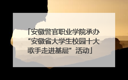 安徽警官职业学院承办“安徽省大学生校园十大歌手走进基层”活动