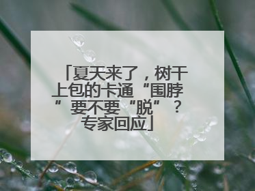 夏天来了，树干上包的卡通“围脖”要不要“脱”？专家回应
