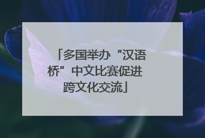 多国举办“汉语桥”中文比赛促进跨文化交流